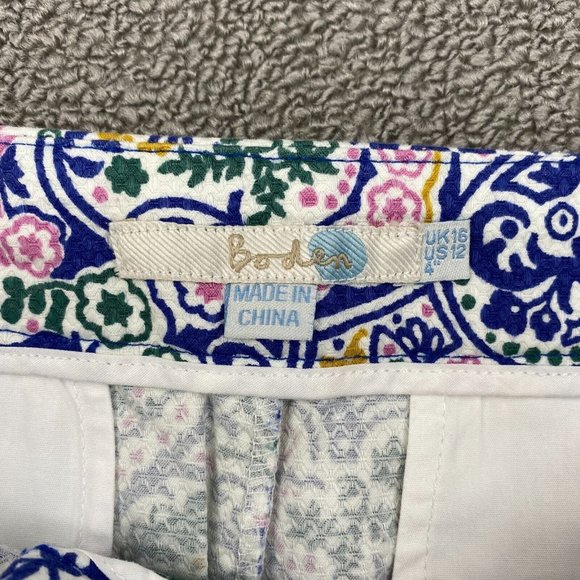 Boden Jacquard Paisley Print Casual Short Womens Size 12 High Rise Stretch Multi - Picture 3 of 10